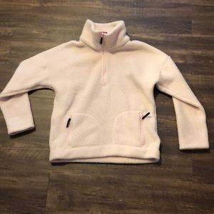 JCrew Fuzzy Pink Sherpa 1/4 Zip